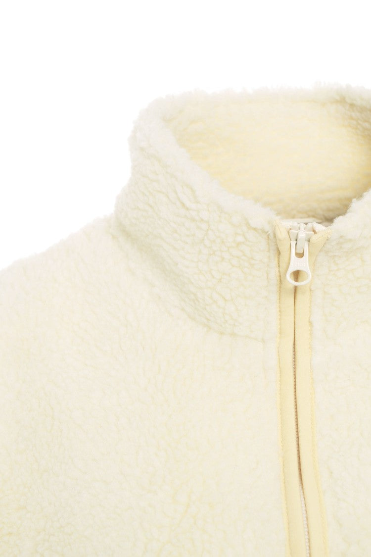 American Vintage Oversized Faux Fur Jacket With High Collar And Contemporary Detail