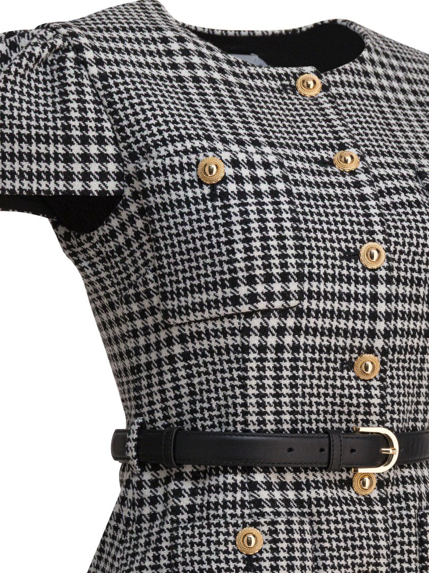 Self-Portrait Tailored Houndstooth Midi Dress