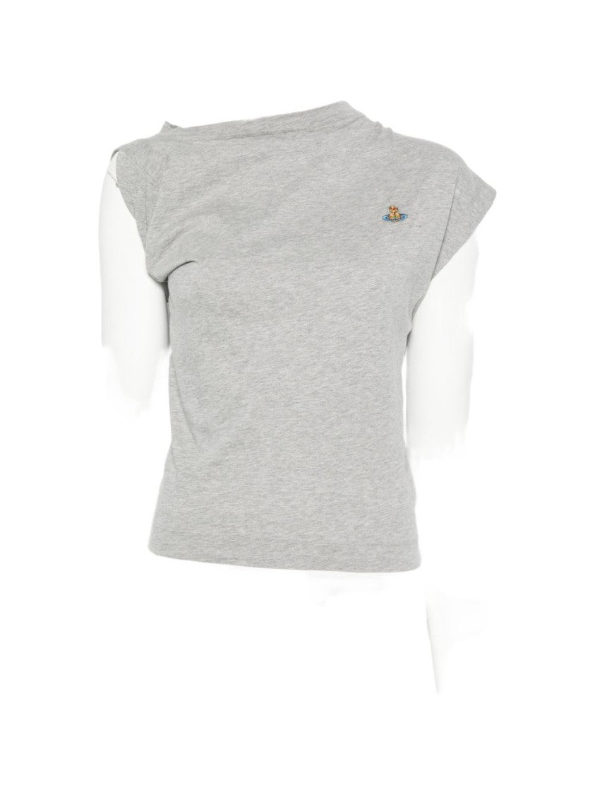 Vivienne Westwood Heather Grey Draped Cap Sleeve Top