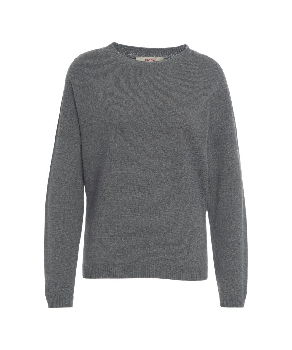 Jucca Cashmere Sweater With Classic Crew Neck And Ribbed Detail
