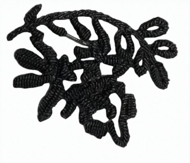 Maison Michel Textured Black Brooch With Intricate Twisted Metalwork