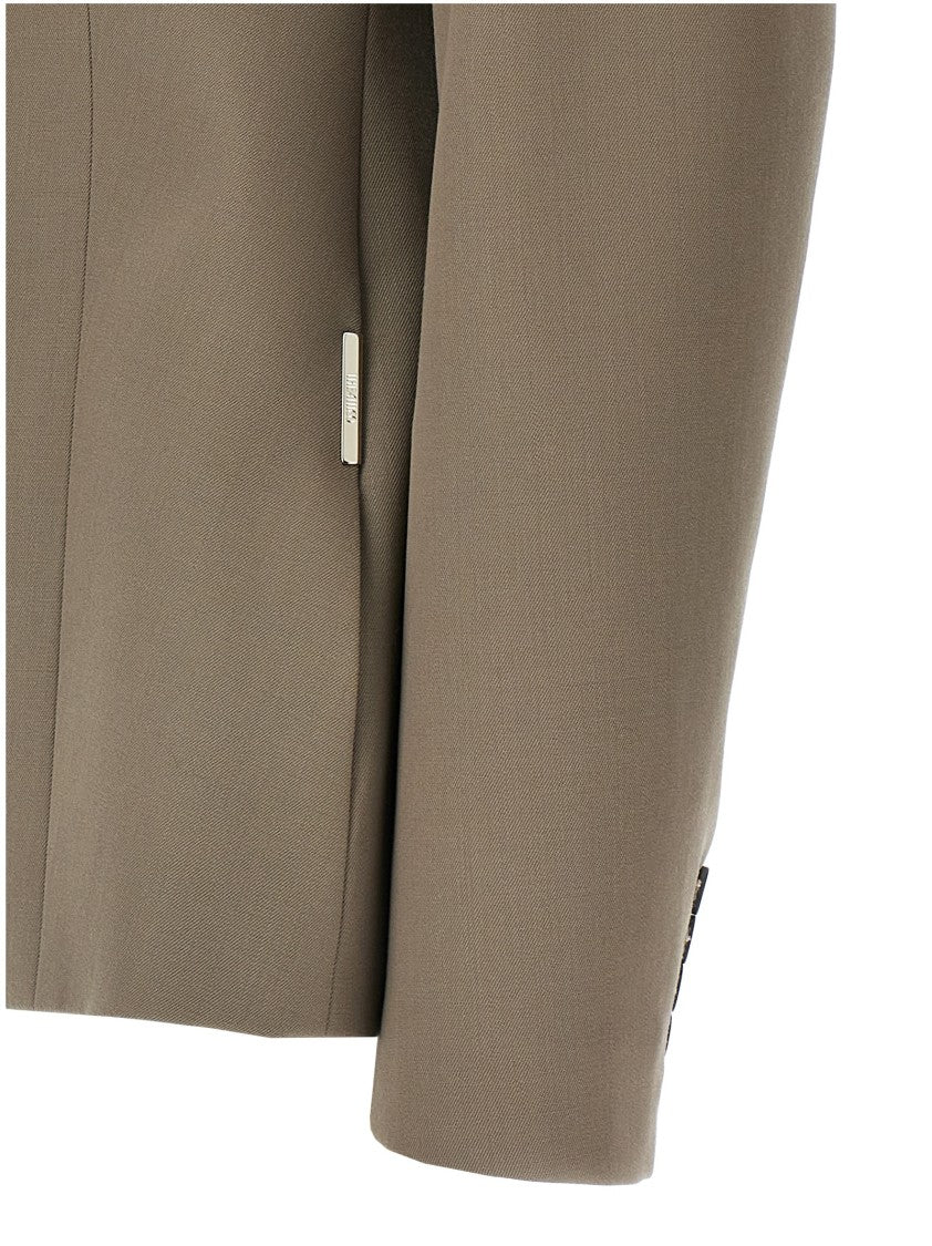 The Attico Flared Design Single-Breasted Wool Blazer