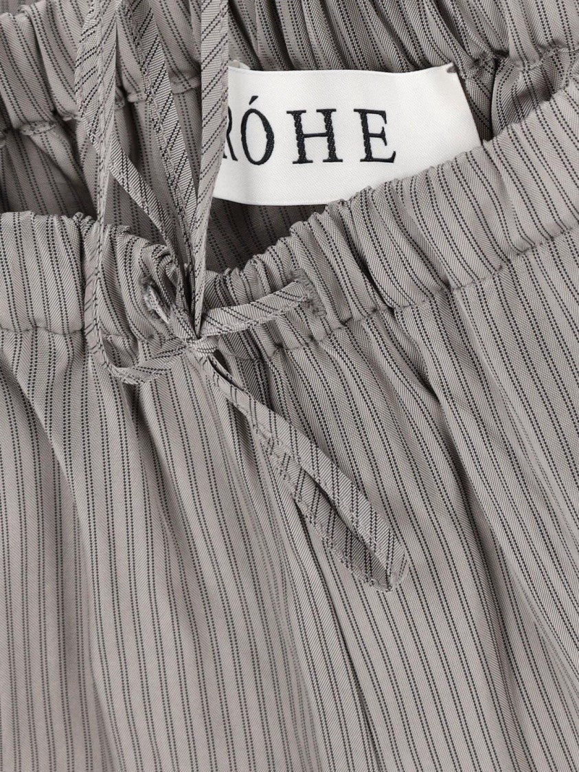 Róhe Striped Trousers In Grey Fabric, Medium Waist