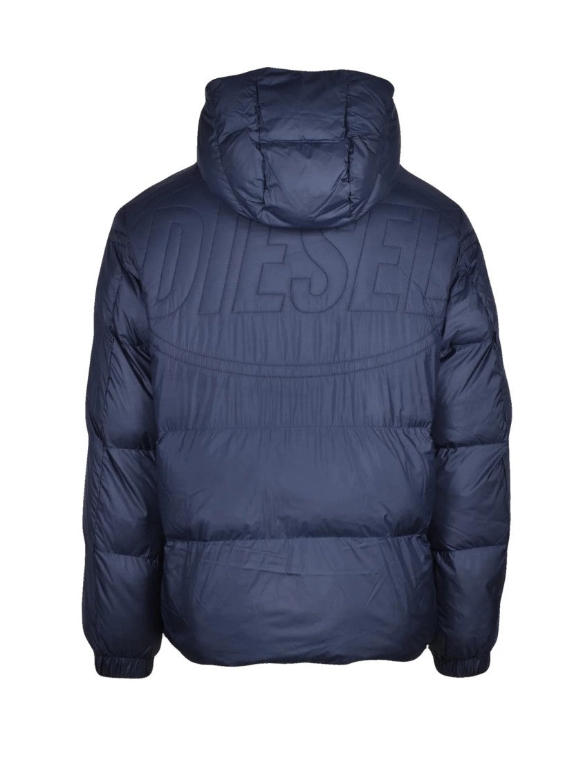 Diesel Blue Polyester Padded Down Jacket