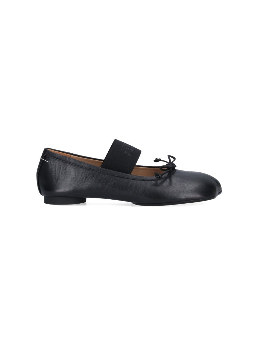Mm6 By Maison Margiela Black Anatomic Nappa Leather Flats