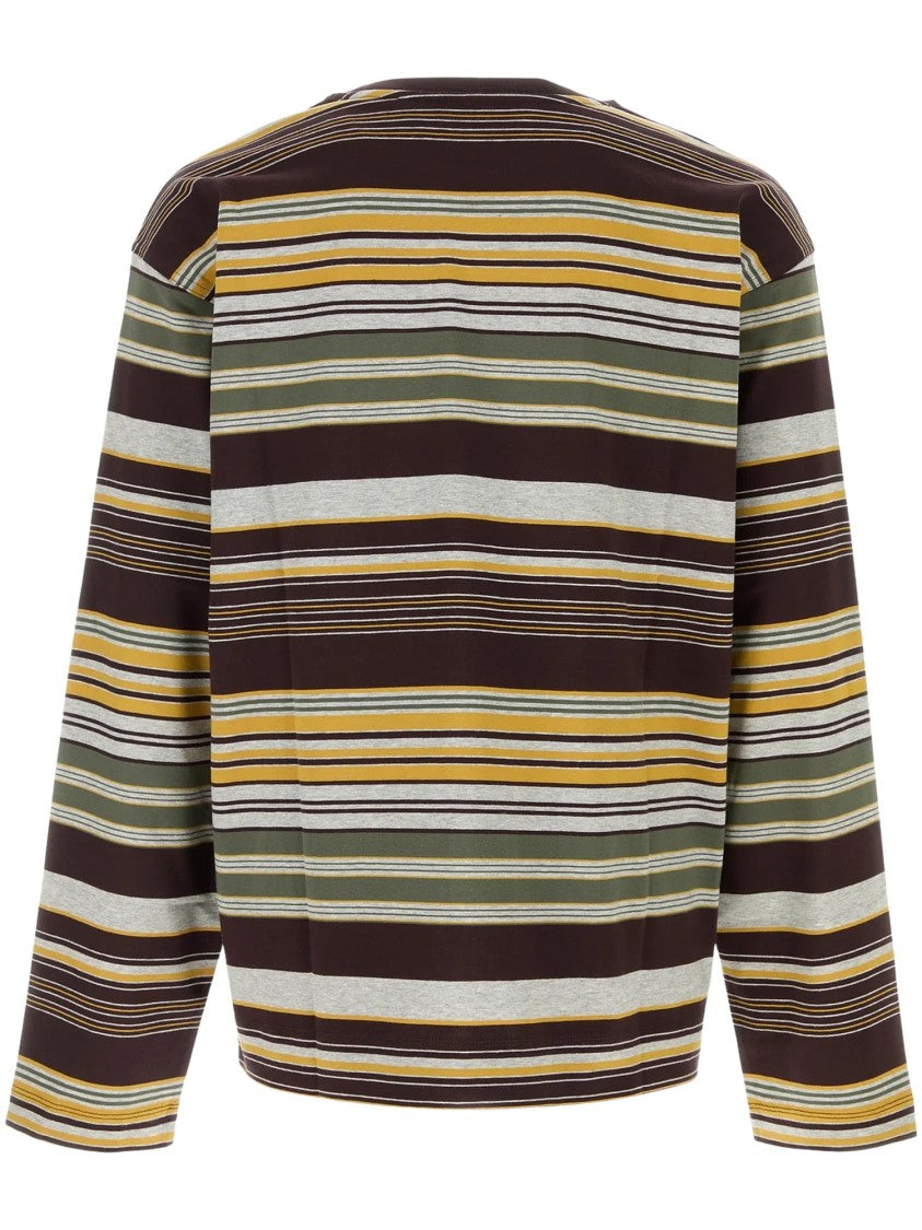 Dries Van Noten Striped Long-Sleeve Hember T-Shirt