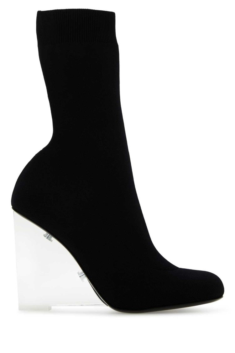 Alexander Mcqueen Black Stretch Nylon Shard Ankle Boots