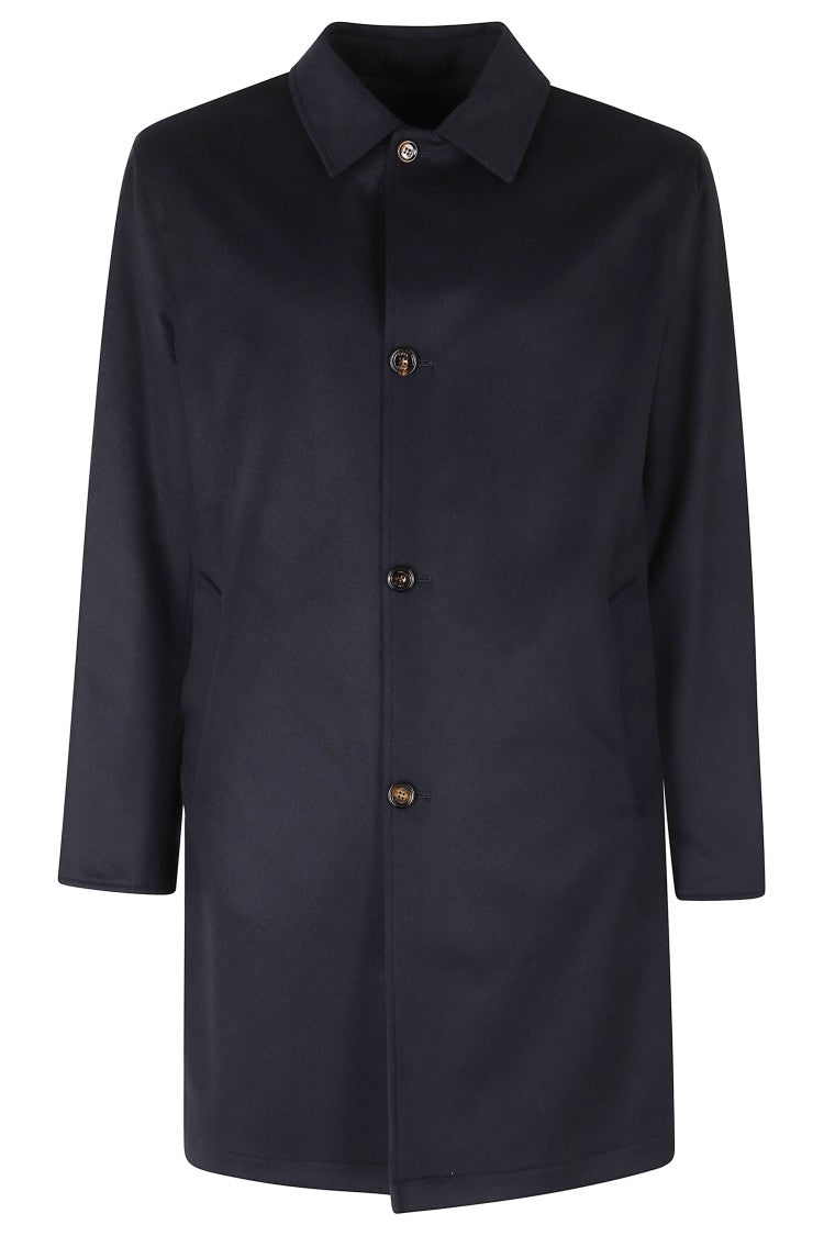 Kired Blue Double Cash Reversible Cashmere-Blend Parka