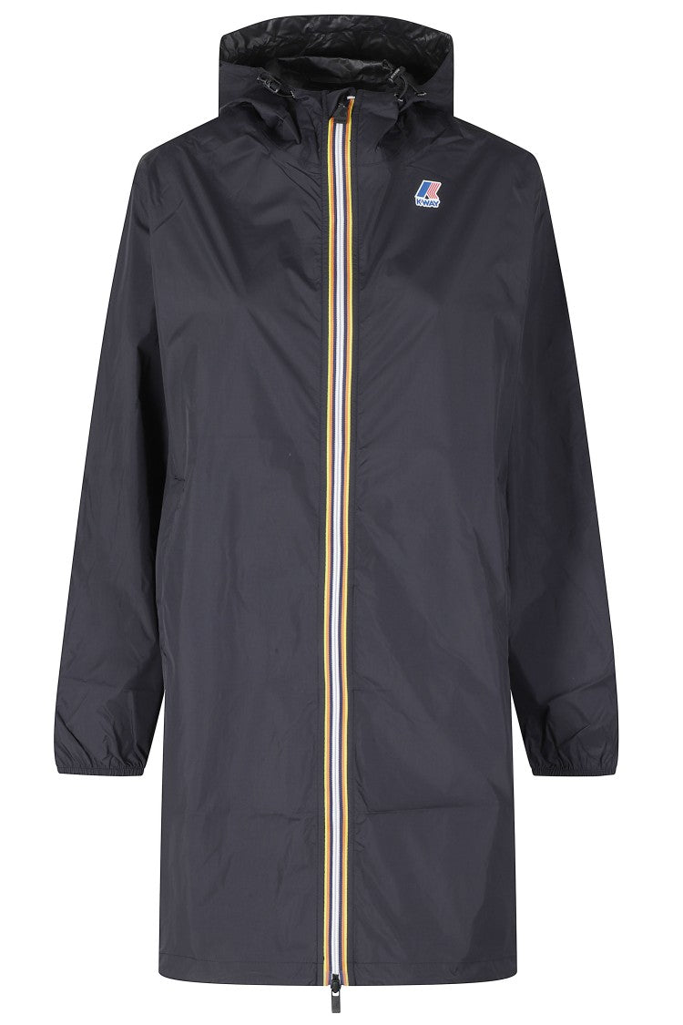 K-Way Black Le Vrai 4 0 Eiffel East Hooded Nylon Raincoat