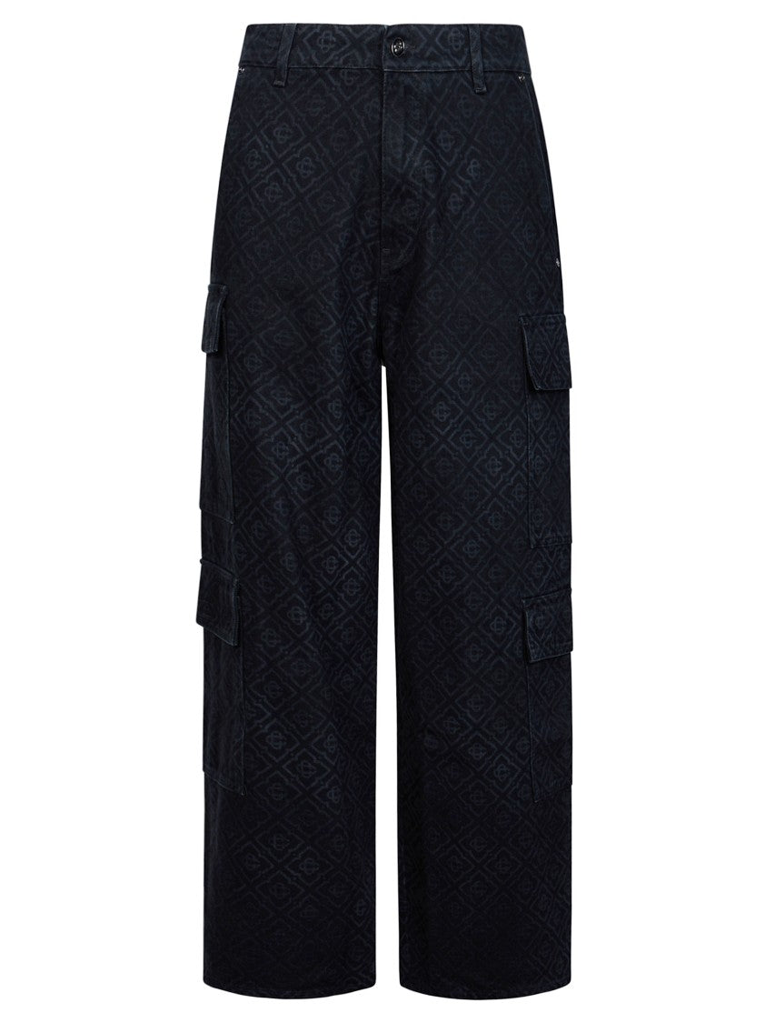 Casablanca Black Jeans Cargo Relaxed Flap Pocket Jeans