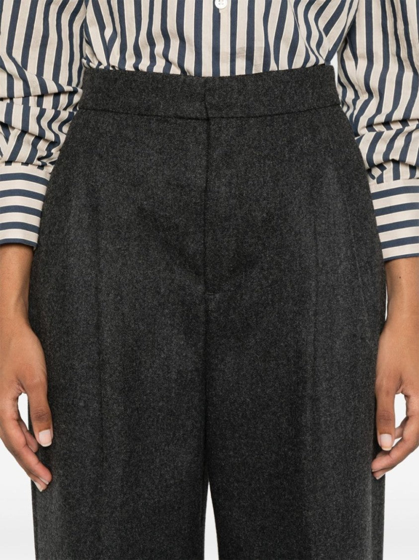 Ami Dark Grey Pleated Trousers