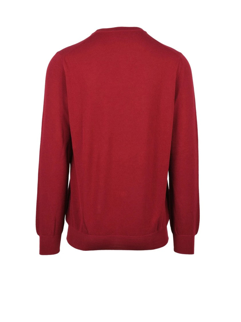 Gran Sasso Red Classic Cotton Sweater