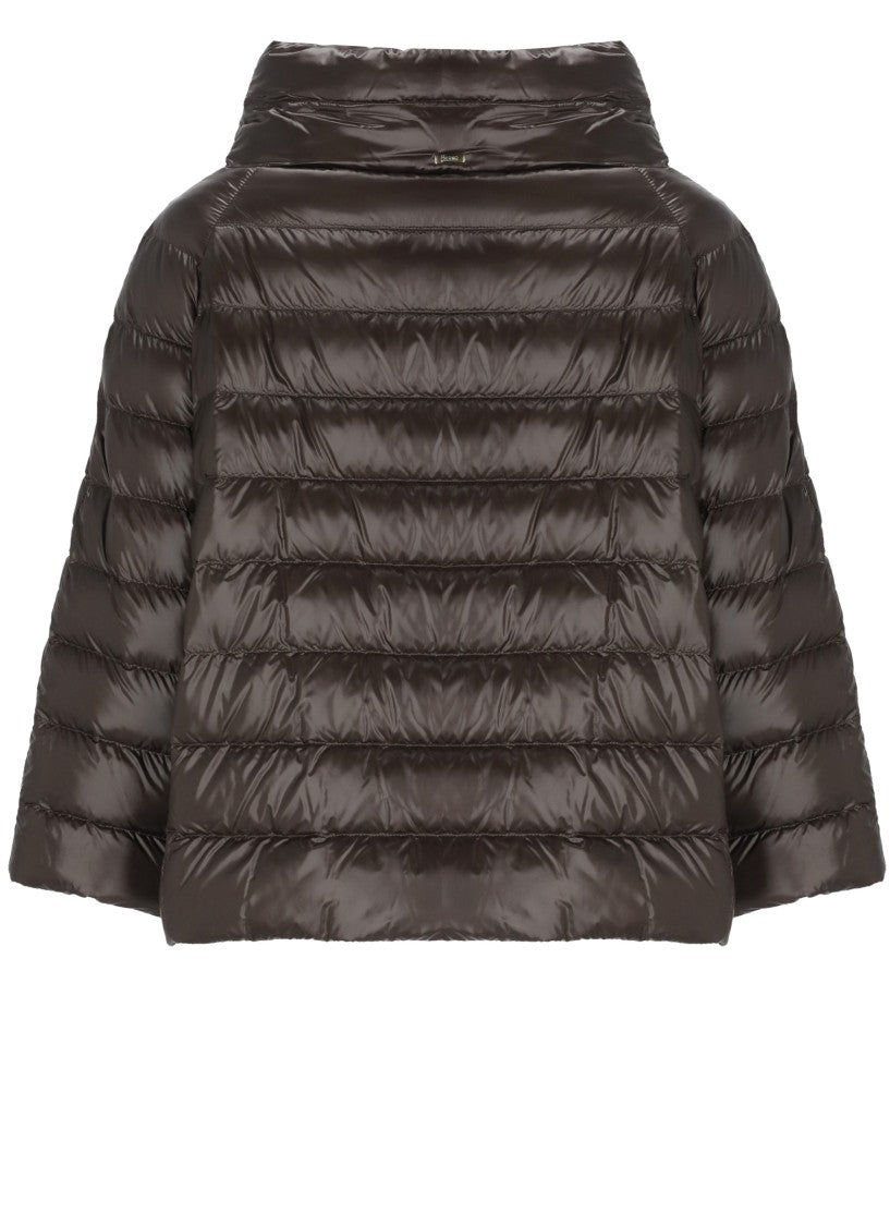 Herno Brown High Neck Quilted Down Jacket