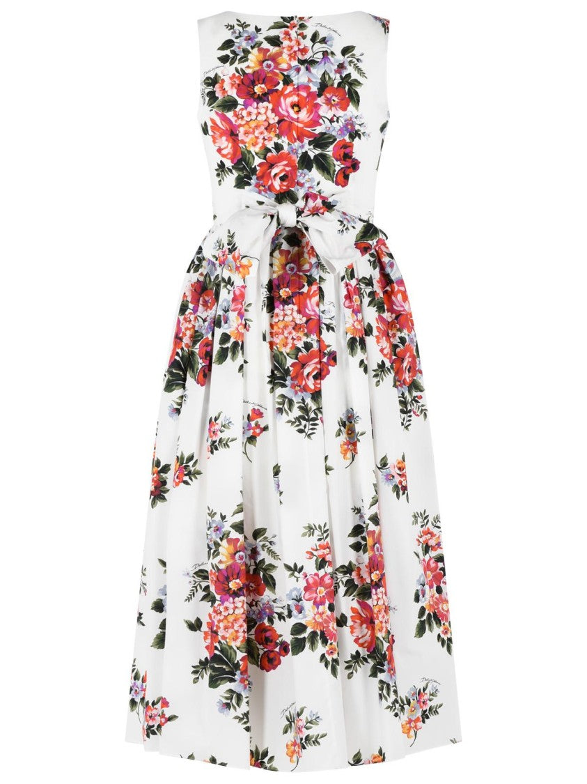 Dolce & Gabbana 'Fiori' White Cotton Dress