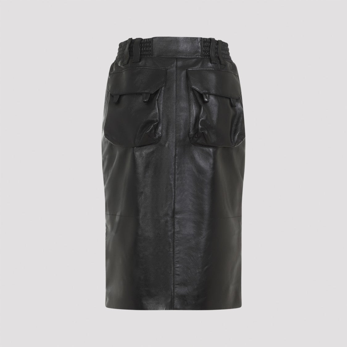 Saint Laurent Black Lamb Skin Skirt