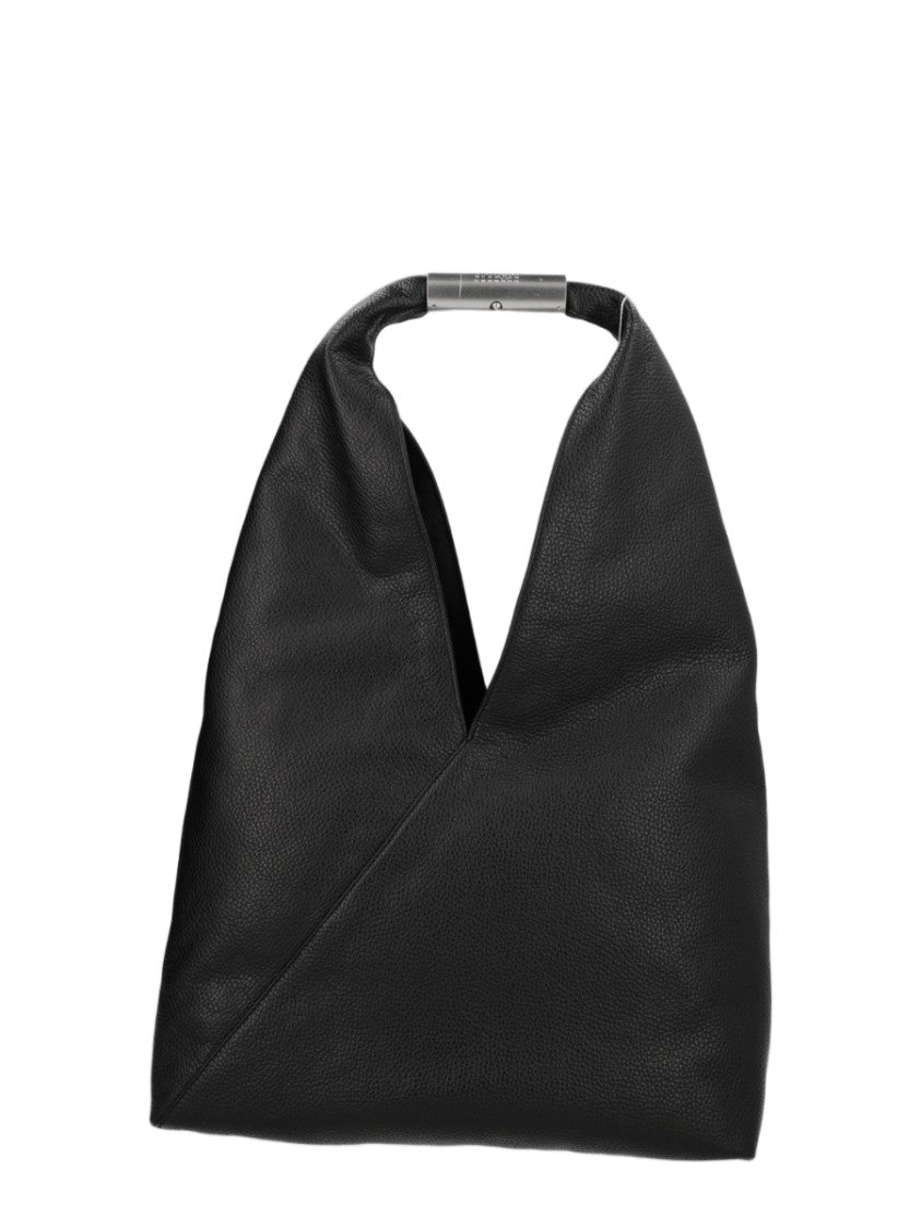 Mm6 By Maison Margiela Black Textured Cowhide Shoulder Bag