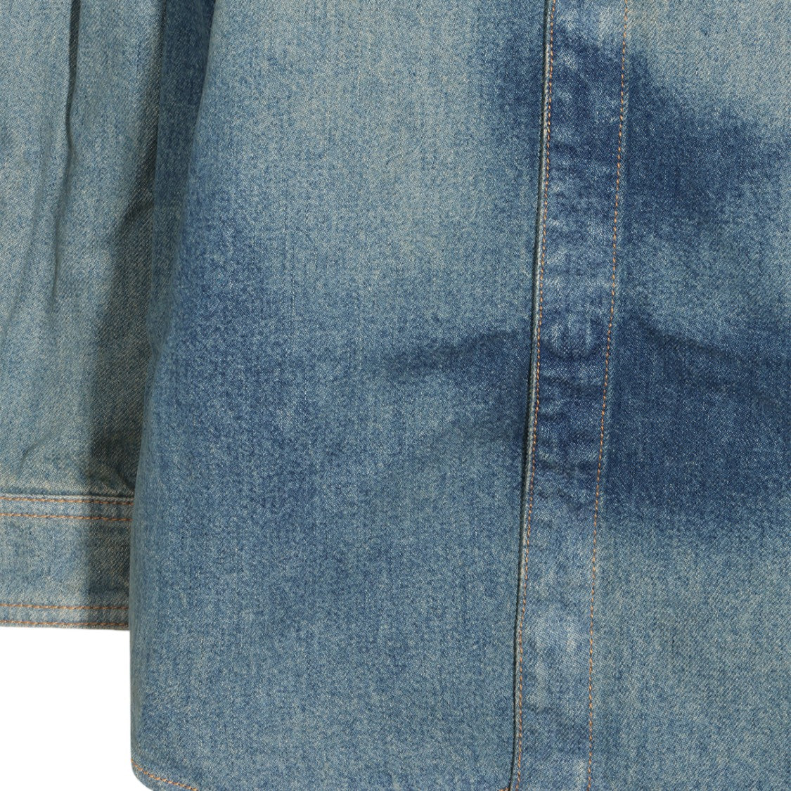 Jean Paul Gaultier Abstract Wash Relaxed Fit Denim Shirt