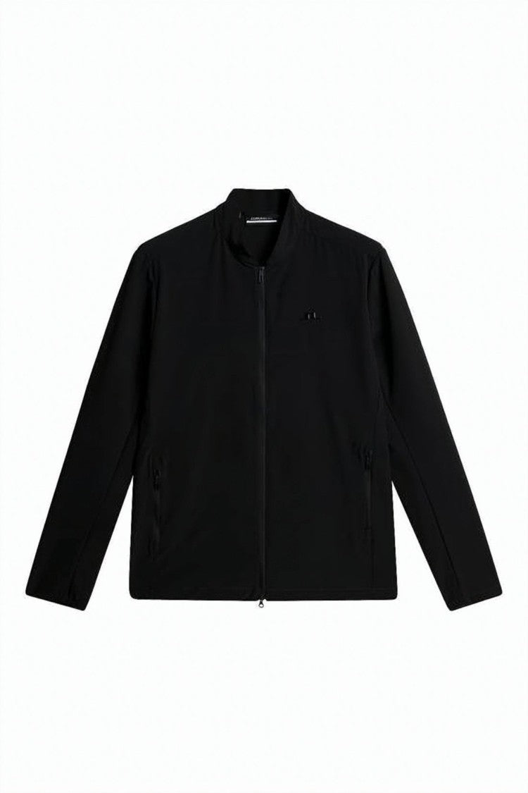 J Lindeberg Black Casual Jacket With Stand Collar