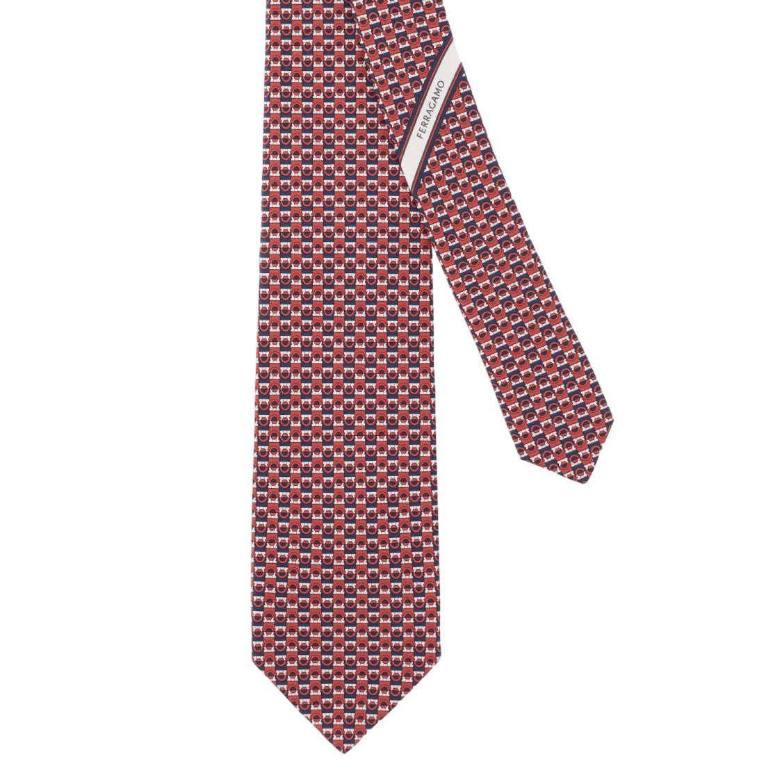 Salvatore Ferragamo Silk Tie With Multi-Color Geometric Pattern