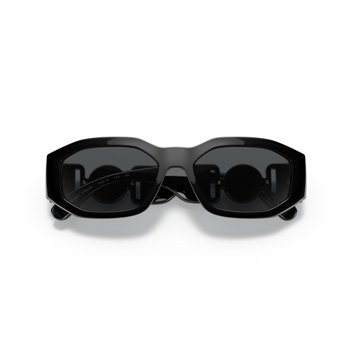 Versace Rectangular Black Nylon Sunglasses With Distinctive Emblem