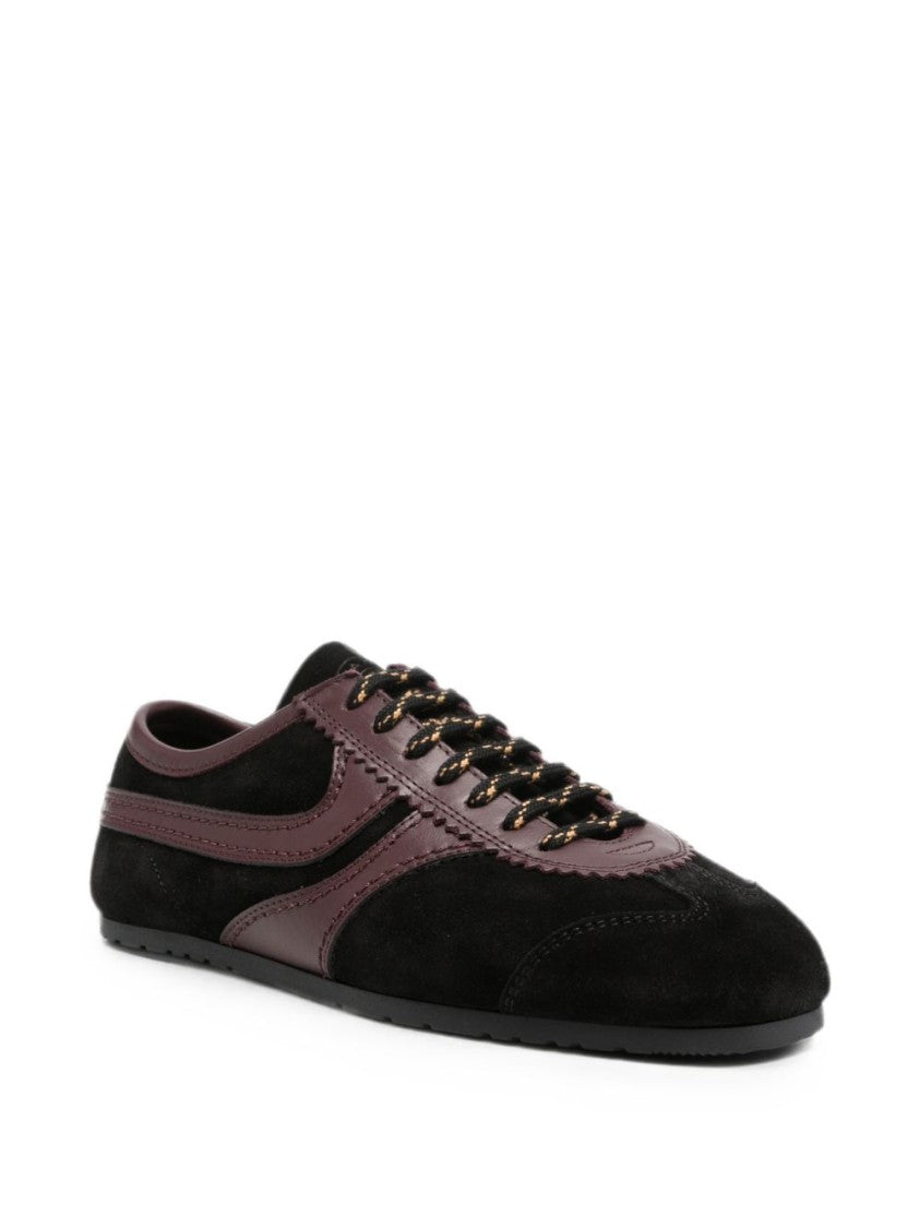 Dries Van Noten Black Low-Profile Calf Suede Shoes