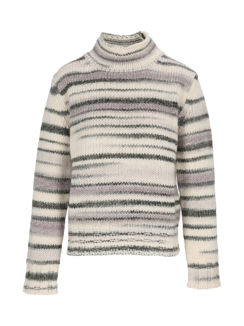 Kangra Cashmere Knitted Turtleneck Sweater With Printed Yarn And Ribbed Finish