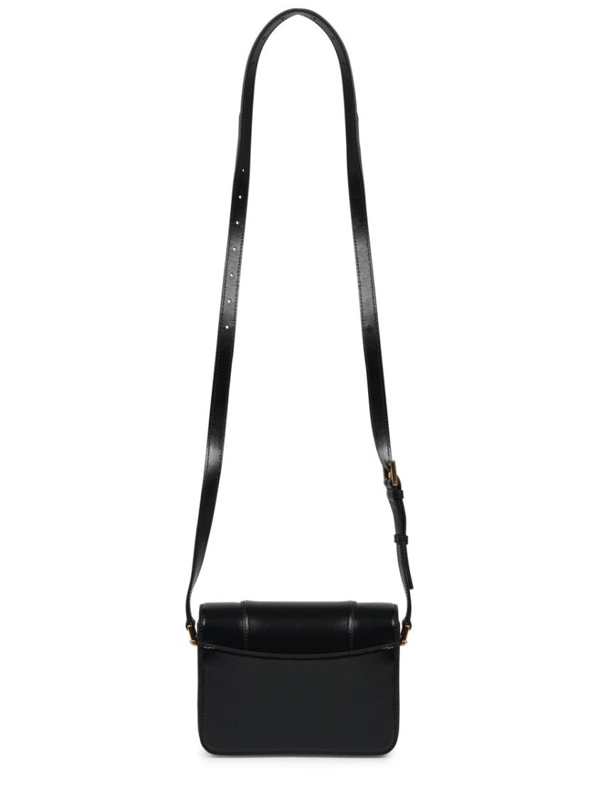 Balenciaga Structured Hourglass-Shaped Black Calfskin Shoulder Bag