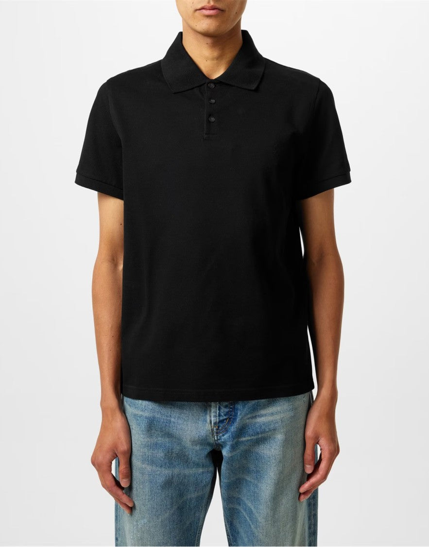 Saint Laurent Cassandre Ysl Logo Polo Shirt