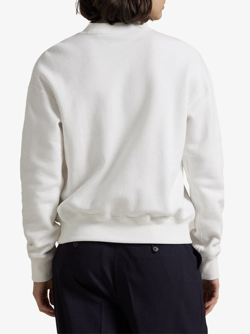 Polo Ralph Lauren Crewneck Pullover With Ribbed Cuffs And Minimalist Logo