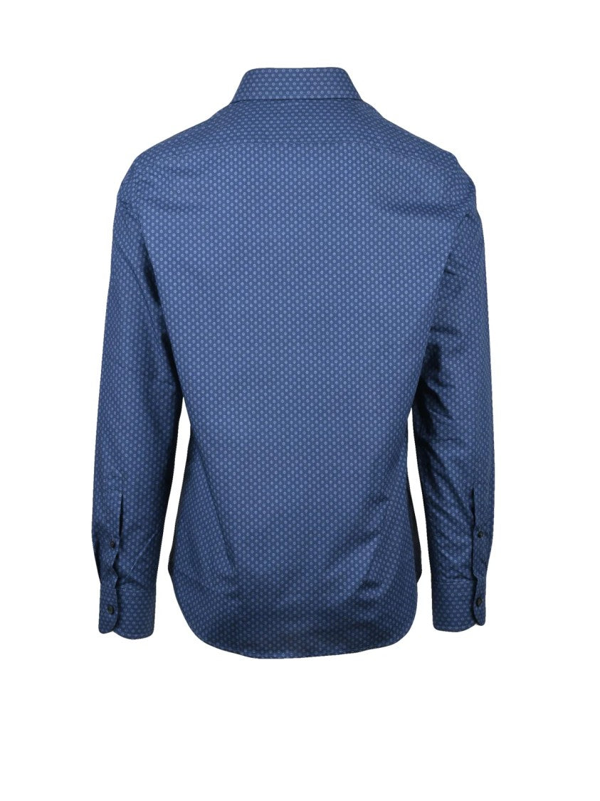 Sonrisa Fior Di Cotone Fior Di Cotone Shirt With Classic Collar And Dotted Texture