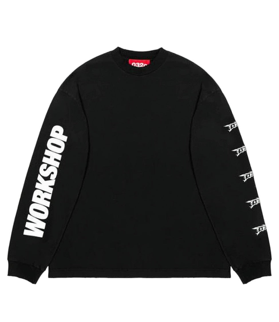 032C Long-Sleeve Black Organic Cotton T-Shirt