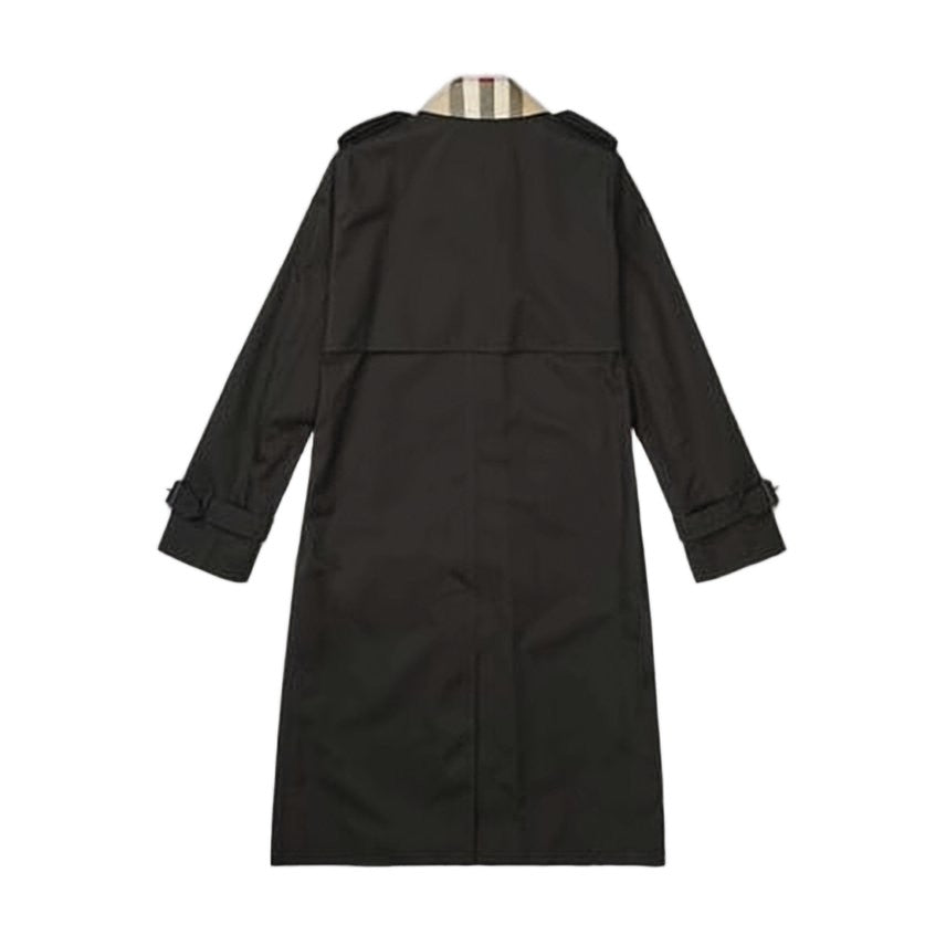 Engineered Garments Tailored Trench Coat With Distinctive Plaid Collar