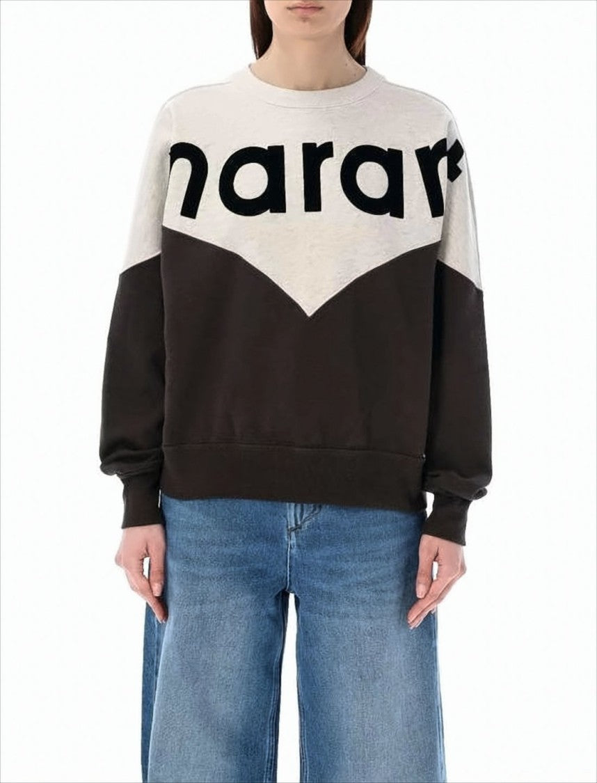 Isabel Marant Two-Tone Long-Sleeve Sweatshirt With Chevron Design