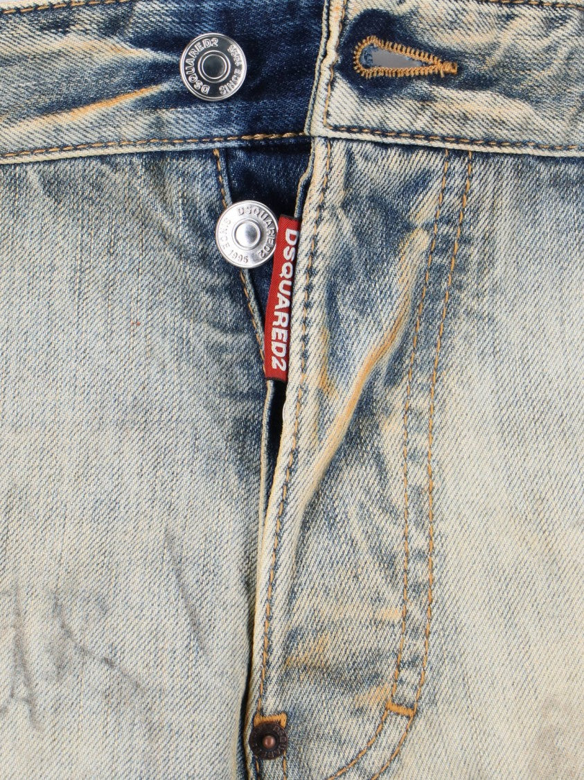Dsquared2 Straight-Leg Blue Denim Jeans With Vintage Appeal