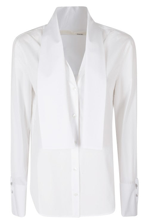 Tela White Cotton Linen Button-Down Shirt