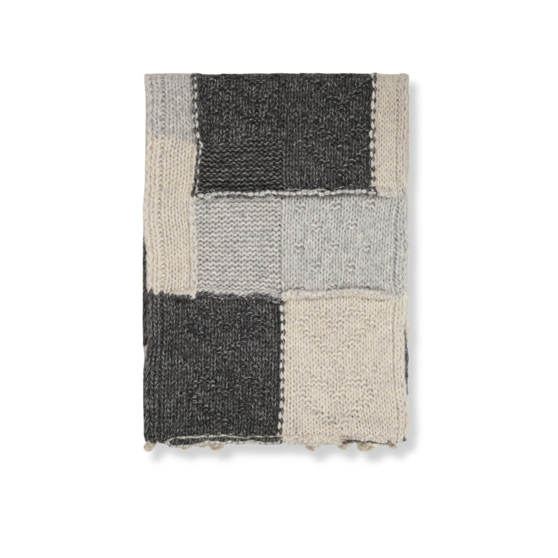 Ganni Patchwork Wool Scarf