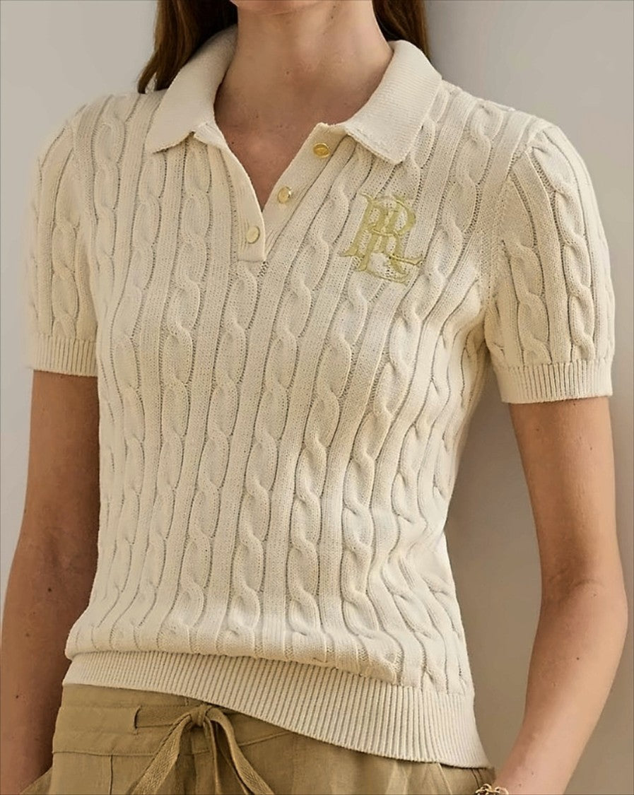 Polo Ralph Lauren Cable-Knit Cotton Polo Shirt