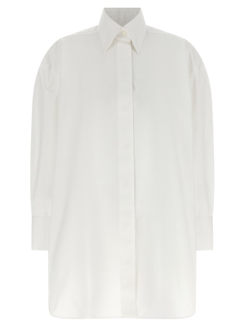 Givenchy Cotton Poplin Asymmetric Shirt With Bow-Tie Feature