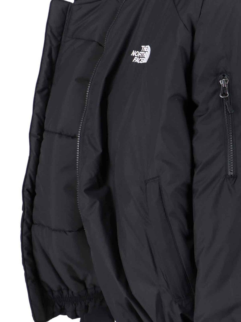 The North Face Padded Black Bomber Jacket With Ribbed Details