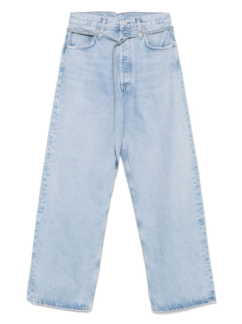 Agolde Cerulean Blue Relaxed-Fit Jeans With Detachable Waist Belt