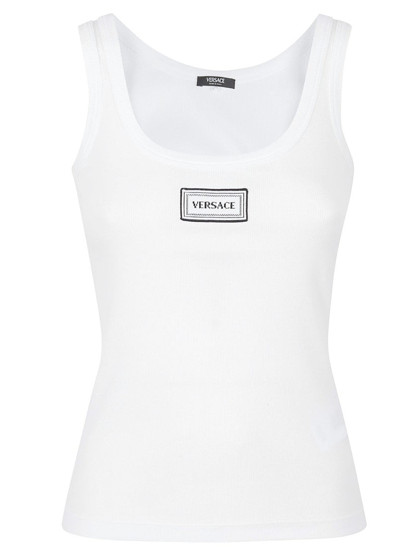 Versace Ribbed Cotton Jersey Top