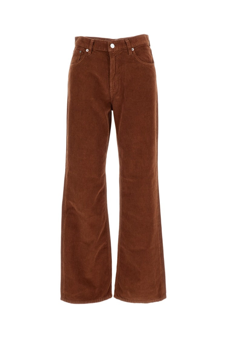 Haikure Ribbed Cotton Velvet Trousers With Classic Five-Pocket Design