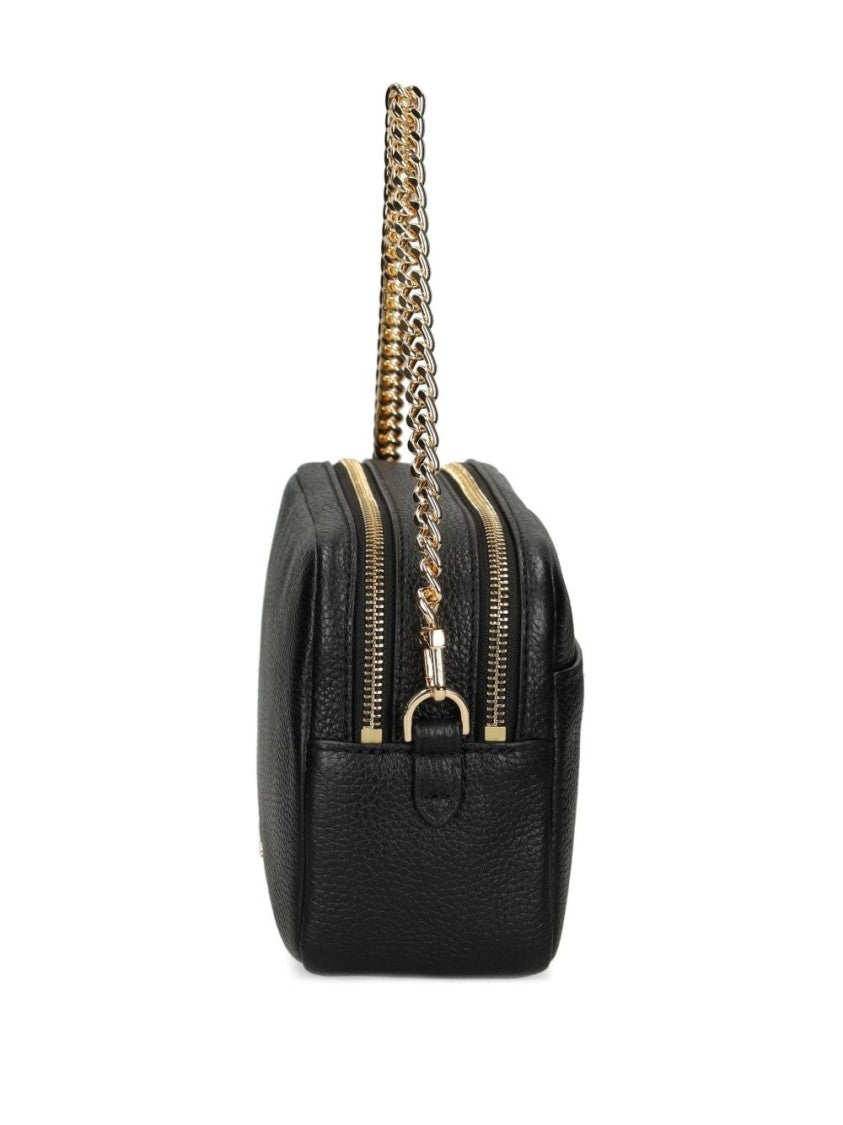 Michael Kors Black Calfskin Shoulder Bag With Chain Strap