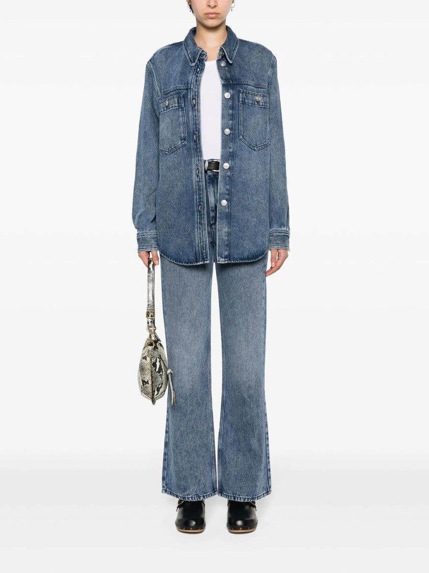 Isabel Marant Blue Belvira Bootcut Lyocell Pants