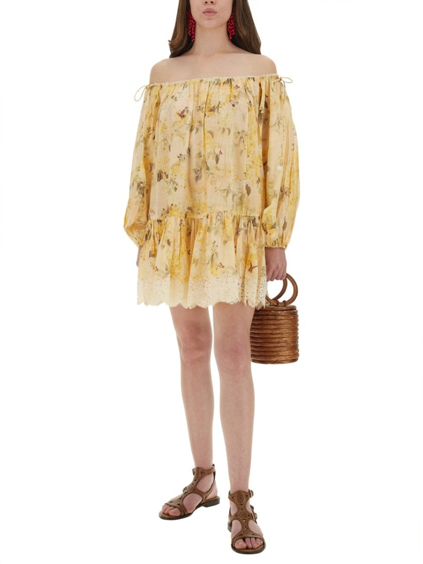 Zimmermann Cascadian Off-The-Shoulder Mini Dress
