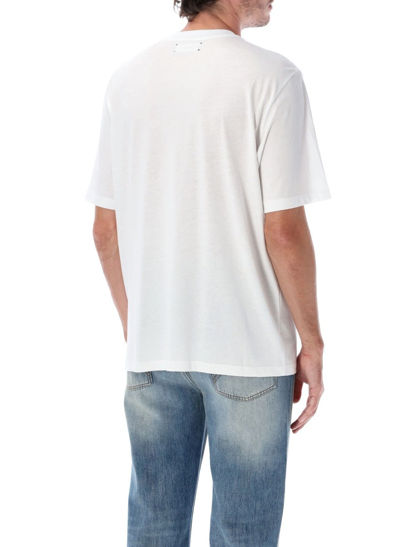 Amiri Script Cursive Logo Embroidered Cotton-Blend T-Shirt