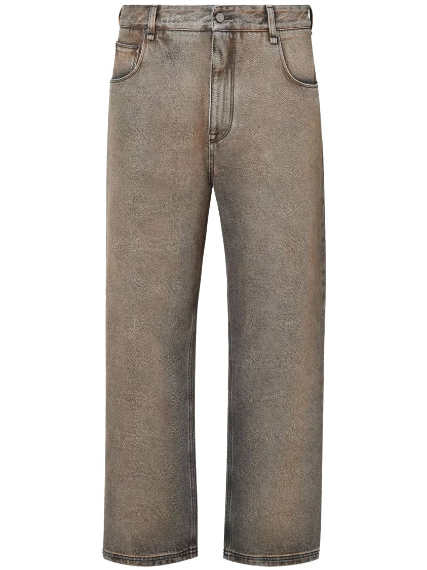 Fendi Mid-Length Faded Vintage Wash Denim Shorts