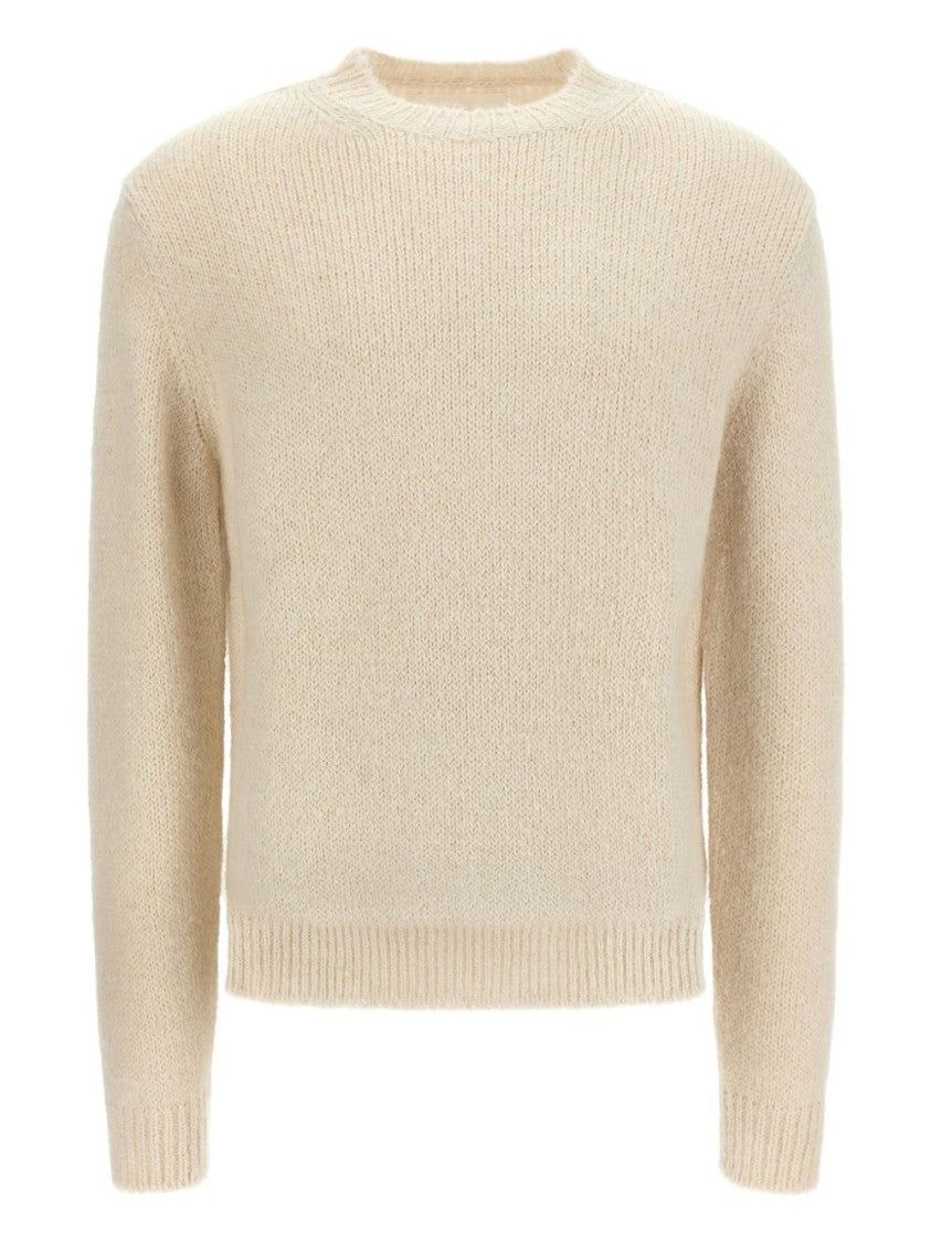 Jil Sander Bianco Sweater In Alpaca And Virgin Wool Blend