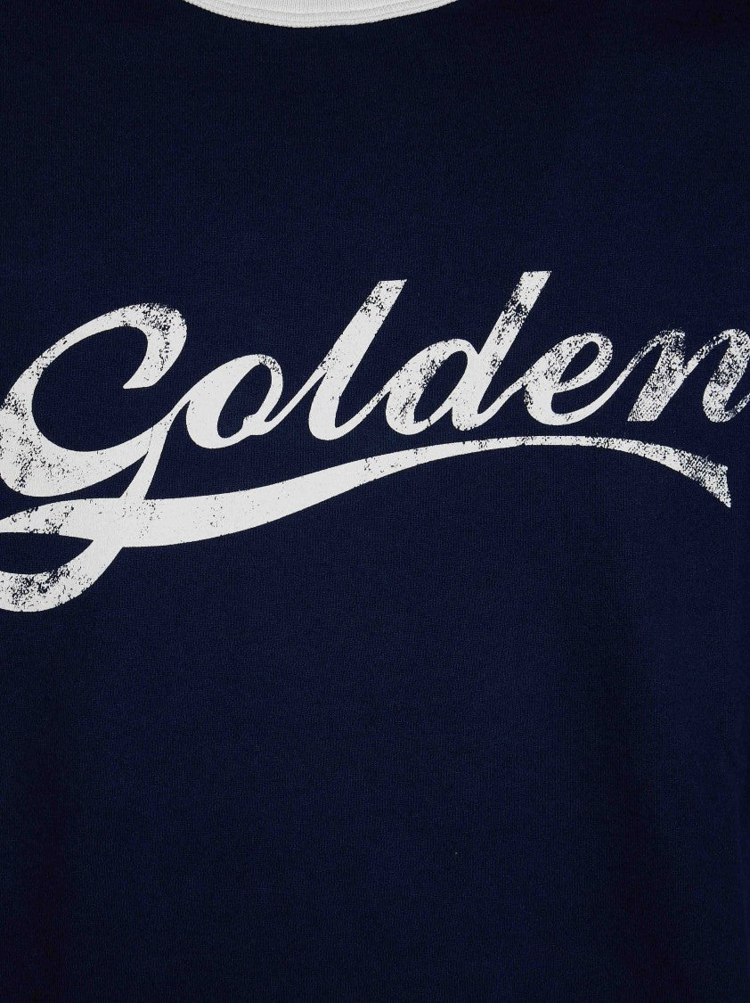 Golden Goose Contrast Ribbed Gauze Cotton Jersey T-Shirt