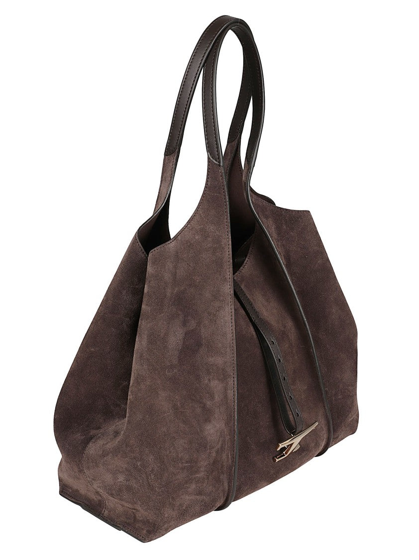 Tod's Medium Calf Leather Shopping Bag With Structured Edges